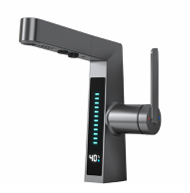 Intelligent Digital Wash Basin Mixer - Grey