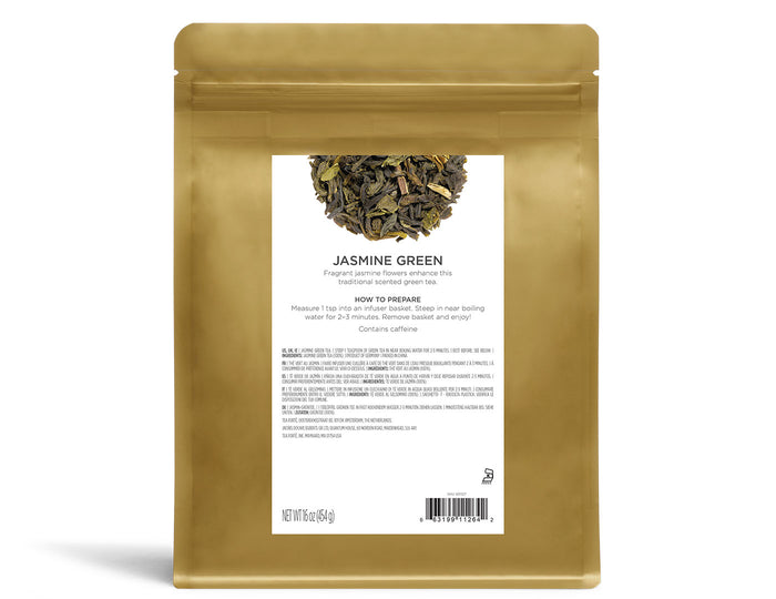 Jasmine Green Loose Tea Bulk Pouch, back