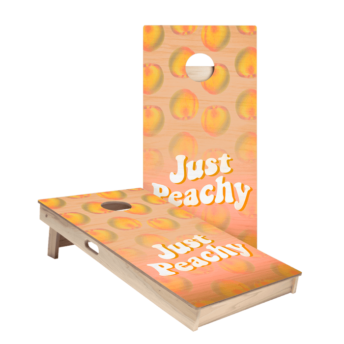Just Peachy Star Cornhole Boards - ACA - 000277 | American Cornhole Association