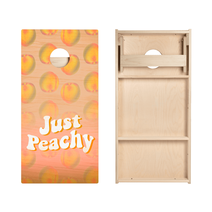 Just Peachy Star Cornhole Boards - ACA - 000277 | American Cornhole Association