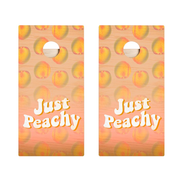 Just Peachy Star Cornhole Boards - ACA - 000277 | American Cornhole Association