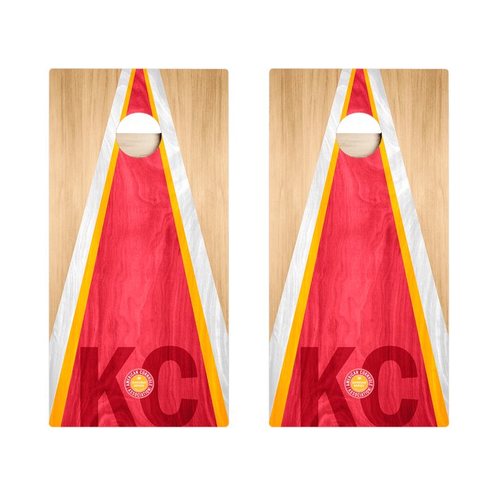 Kansas City Football Gameday Classic Triangle Star Cornhole Boards, - American Cornhole Association