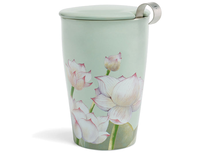 KATI® Steeping Cup & Infuser with Lotus flower pattern, closed