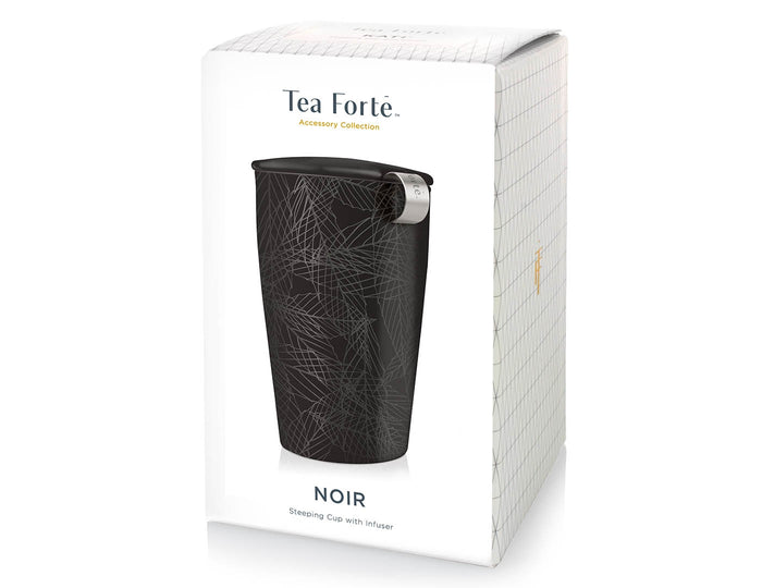 Noir KATI® Steeping cup with infuser showing packaging