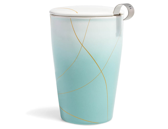 Wellbeing KATI® Steeping Cup with lid and stainless steel infuser basket inside