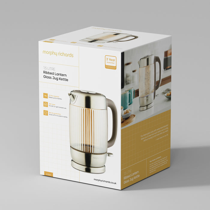 Morphs Richards kettle packaging on a gray background