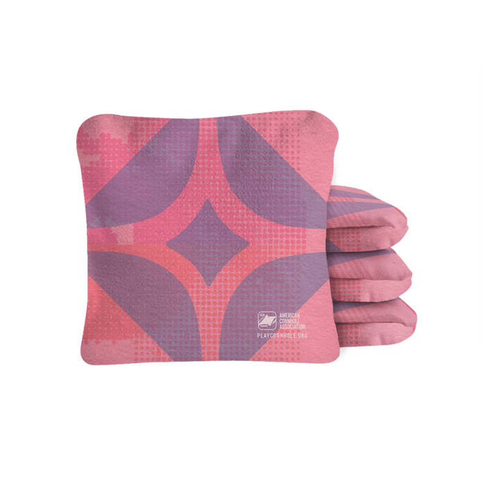 Lock 'n Key Pink Lock Shot Cornhole Bags with dual-sided microsuede control fabric by the American Cornhole Association.