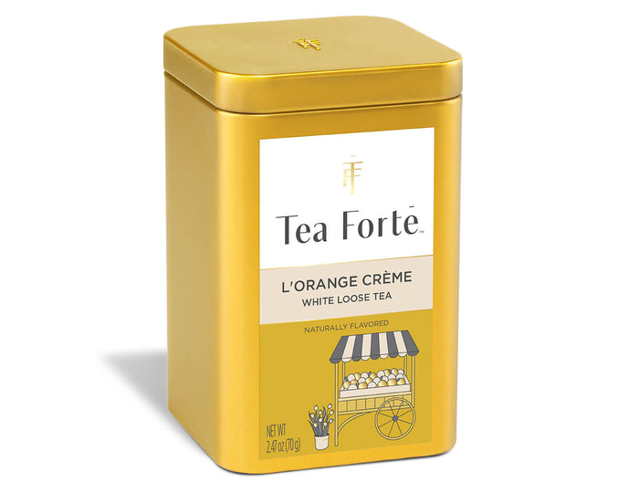 L'Orange Crême Loose Leaf Tea Canister, side view