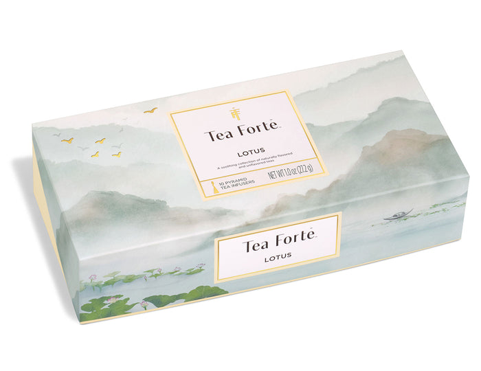 Lotus tea assortment in a 10 count Petite Presentation box with lid  closed