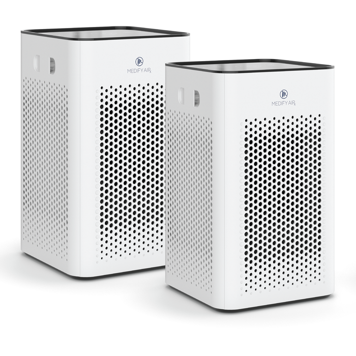 White rectangular ma-25 air purifier with black perforated front panel and sleek modern design for clean air use