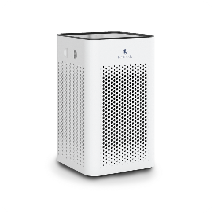 a white air purifier on a white background