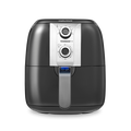 A black manual 3 Litre Air Fryer with visible temperature and timer controls on the front.