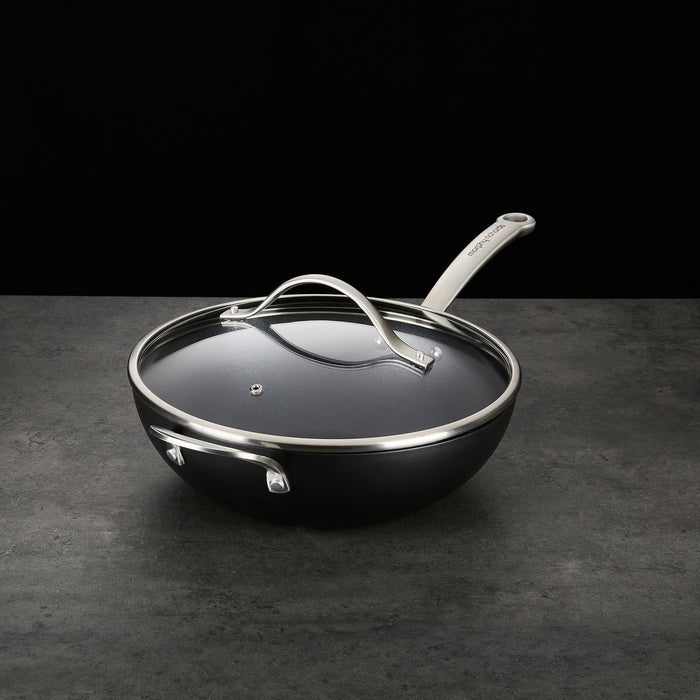28cm Stir Fry Pan with Lid on granite countertop