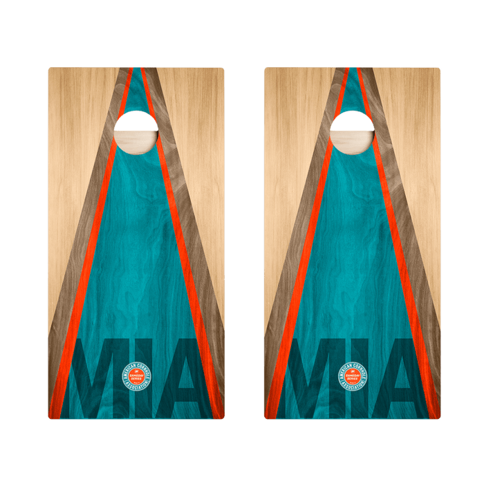 Miami Football Gameday Classic Triangle Star Cornhole Boards, - American Cornhole Association