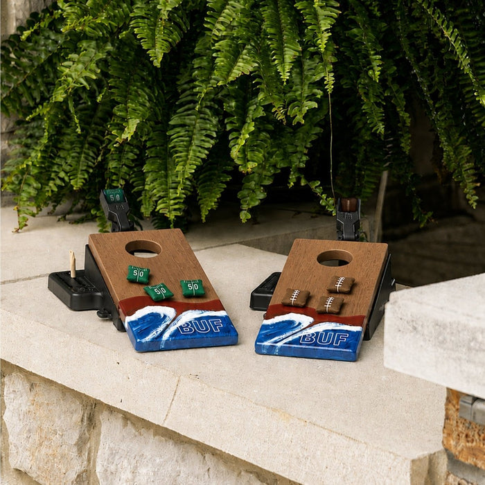 Mini Tabletop Resin Cornhole Set | Gameday Collection - Buffalo EGDC-08 | American Cornhole Association