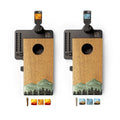 Mini Tabletop Resin & Wood Cornhole Set | Mountain Collection - Green EGDC-11 | American Cornhole Association