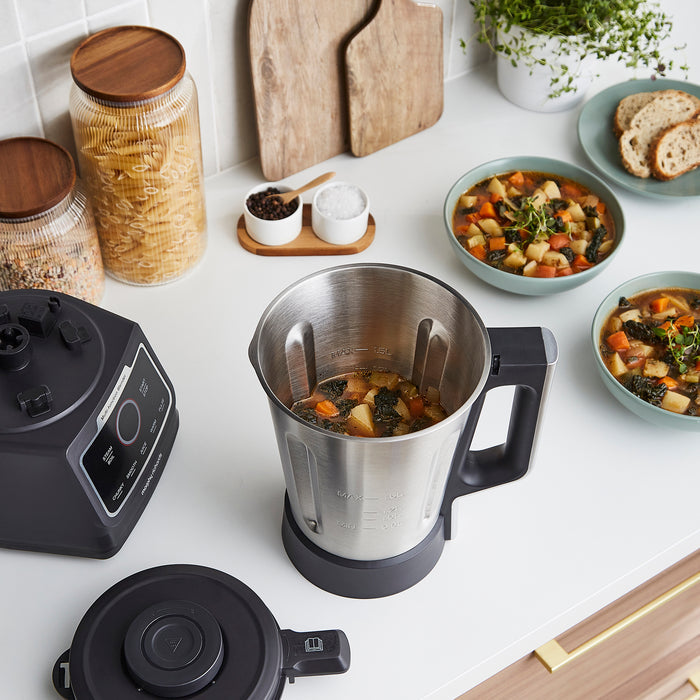 1.5L capacity on the blender and soup maker