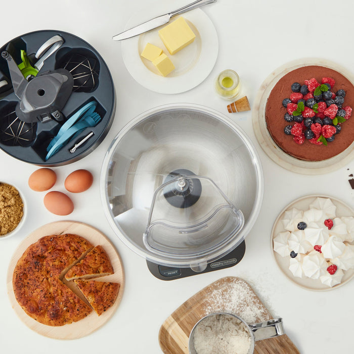 Morphy Richards stand mixer surrounded by baked goods