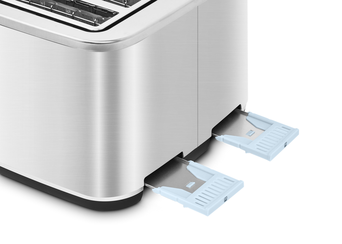 silver 4 slice toaster crumb tray