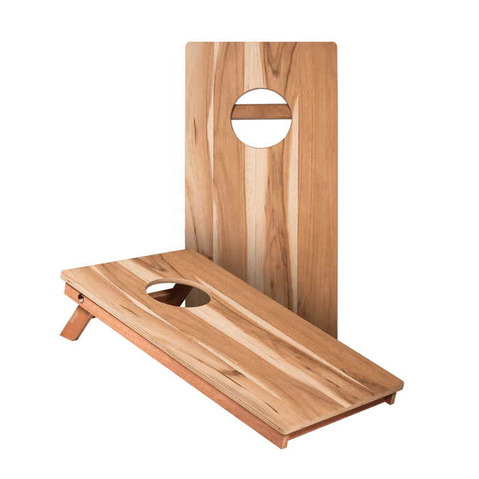 Classic Triangle Blue Mauve and Ivory Stripes Backyard 1x2 ft Cornhole Boards - American Cornhole Association