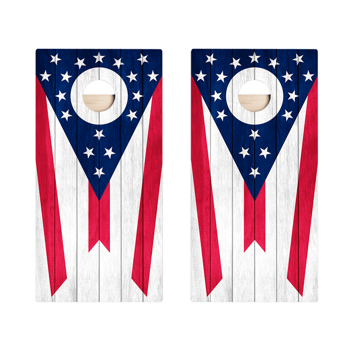 Ohio Flag Star Cornhole Boards - ACA - 000137 | American Cornhole Association