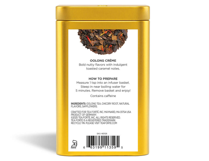 Oolong Créme Loose Leaf Tea Canister - back view
