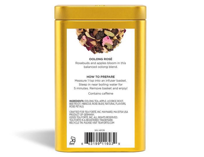Oolong Rosé Loose Leaf Tea Canister - back view