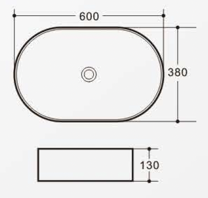 Oval Above Counter Wash Basin - White