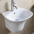 OVAL Wall Hung Wash Basin c/w Fixing Bolts - White