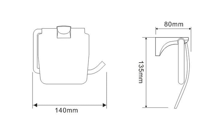 Paper Holder with Cover - Grey