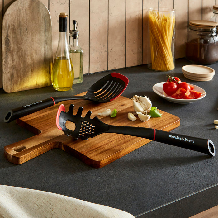 Pasta Server and Skimmer on the kitchen worktop