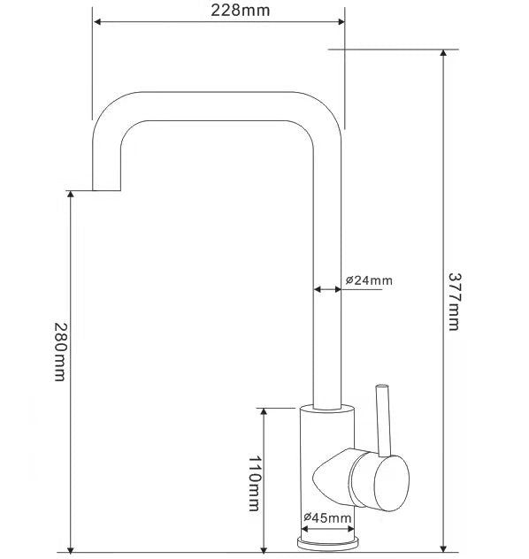 Pillar Sink Mixer - Matt Gold