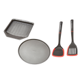 Pizza Pan and Crisper Tray Set and Slotted and Solid Turner Set