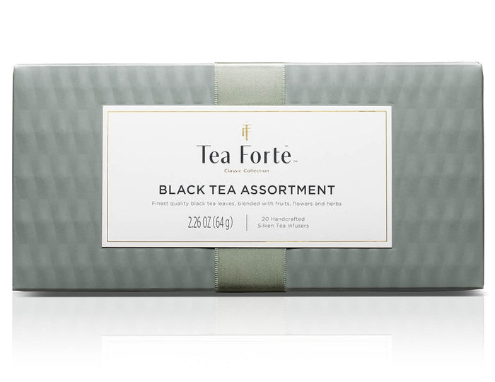 Black tea assortment in a 20 count presentation box - view of box top