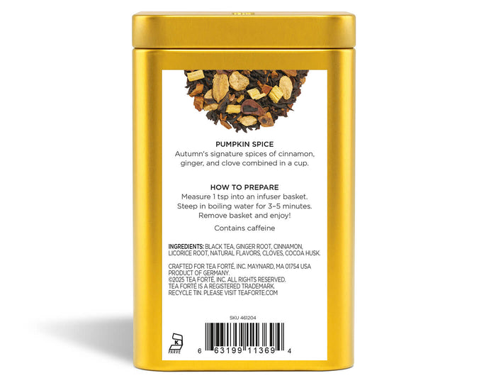 Pumpkin Spice Loose Tea Canister - back view