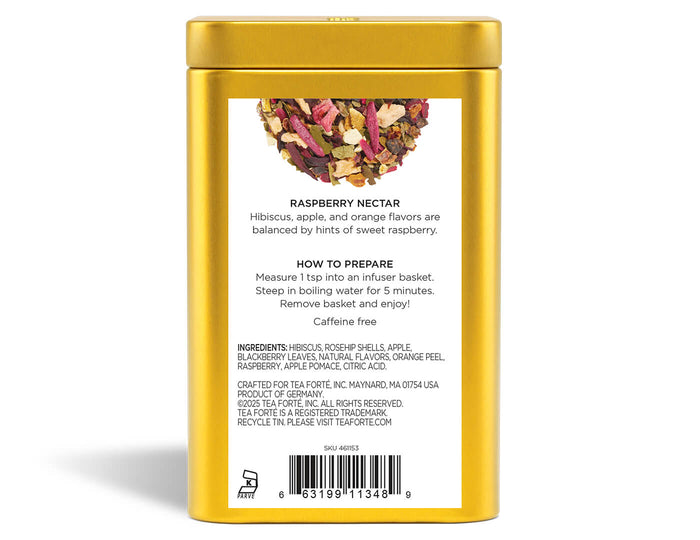 Raspberry Nectar Loose Leaf Tea Canister - back view