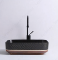 Rectangular Above Counter Wash Basin - Art Pattern & Black