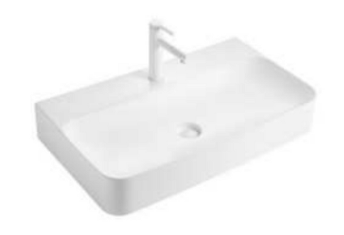 Rectangular Wall Hung Wash Basin - White