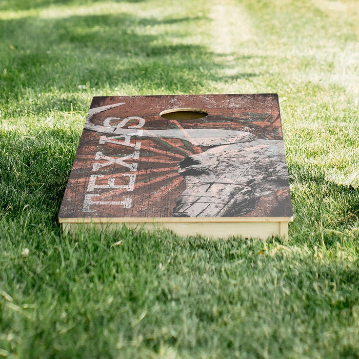 Red Texas Longhorn Star Cornhole Boards - ACA - 000184 | American Cornhole Association