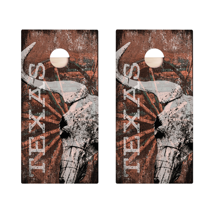 Red Texas Longhorn Star Cornhole Boards - ACA - 000184 | American Cornhole Association