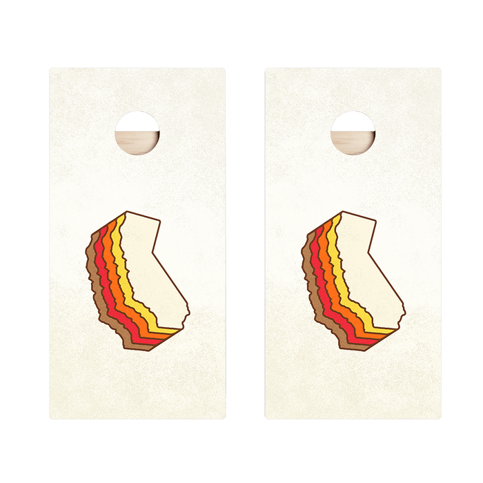 Retro California Star Cornhole Boards - ACA - 000360 | American Cornhole Association