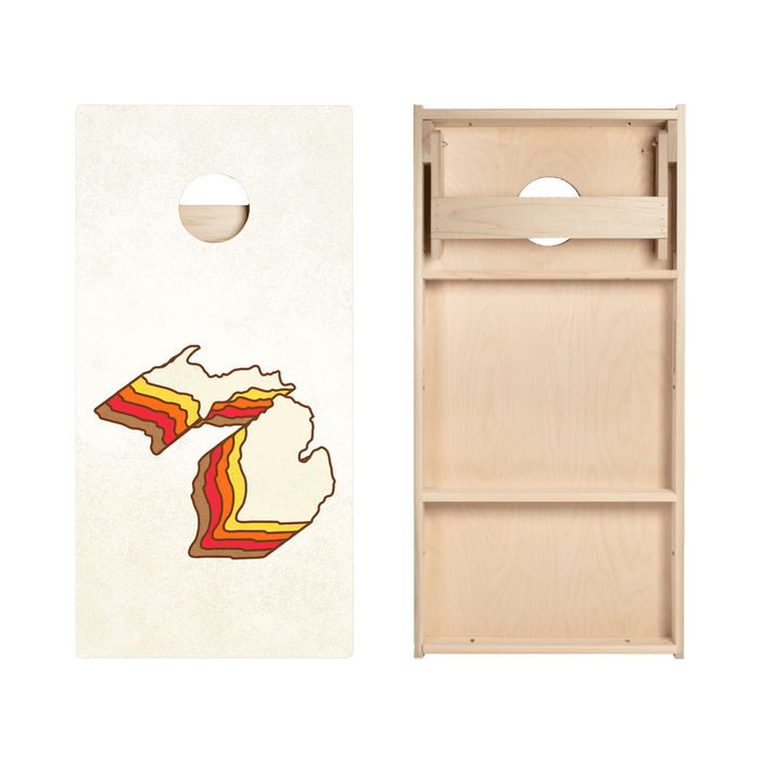 Retro Michigan Star Cornhole Boards - ACA - 000366 | American Cornhole Association