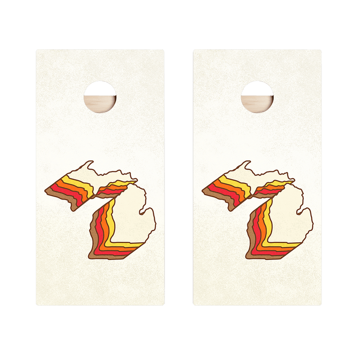 Retro Michigan Star Cornhole Boards - ACA - 000366 | American Cornhole Association