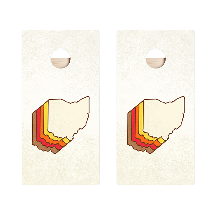 Retro Ohio Star Cornhole Boards - ACA - 000365 | American Cornhole Association
