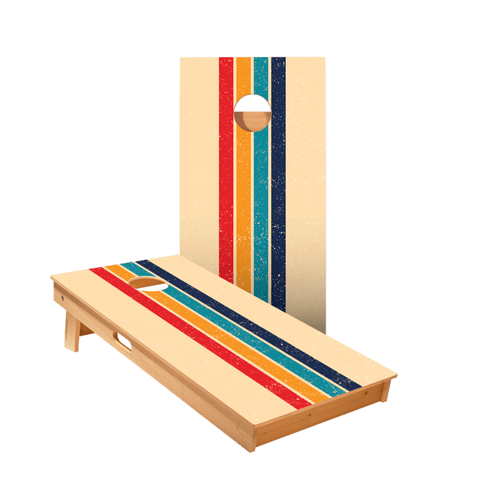 Retro Stripes Star Cornhole Boards - ACA - 000180 | American Cornhole Association