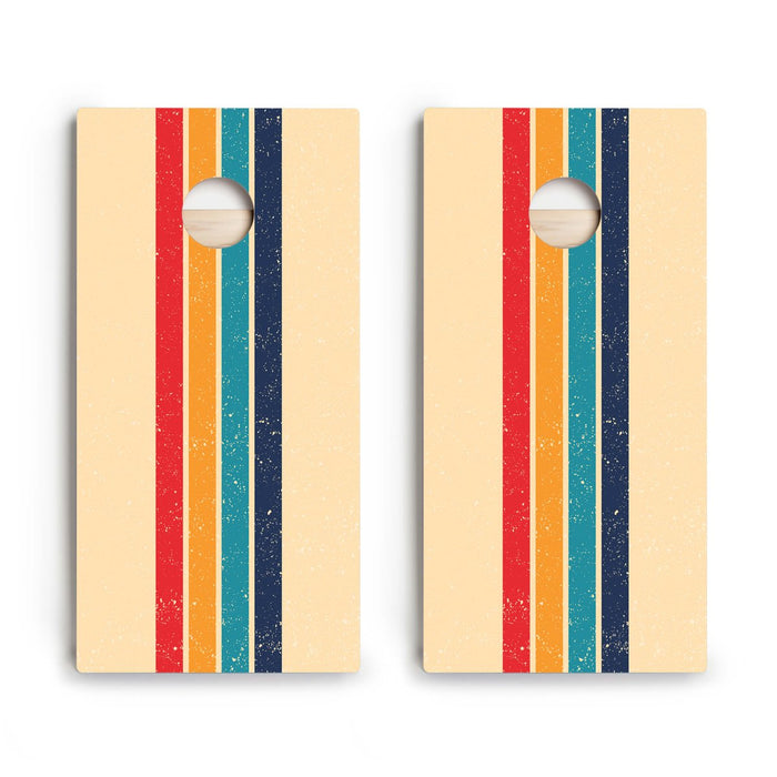 Retro Stripes Star Cornhole Boards - ACA - 000180 | American Cornhole Association