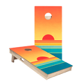 Retro Stripes Sunset Star Cornhole Boards, - American Cornhole Association