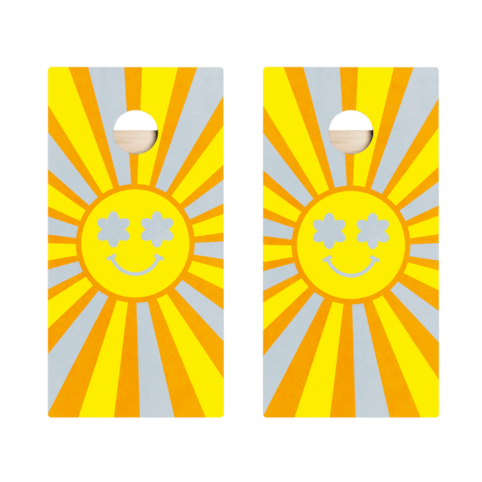 Retro Sunshine Star Cornhole Boards, - American Cornhole Association