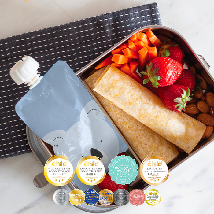 Reusable Baby Food / Yoghurt Pouches Bundle Kit | Cerulean & Sage