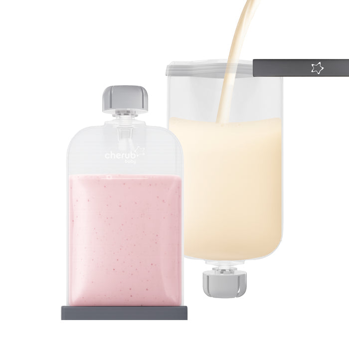 Reusable Silicone Breast Milk & Food Yoghurt Pouches 2PK 180ml